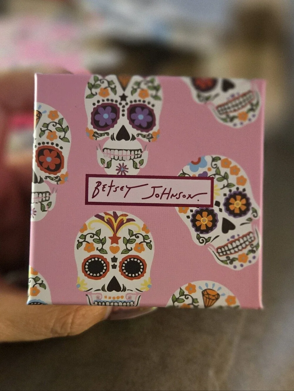 Betsey Johnson Sugar Skull Calavera Earrings, New In Box